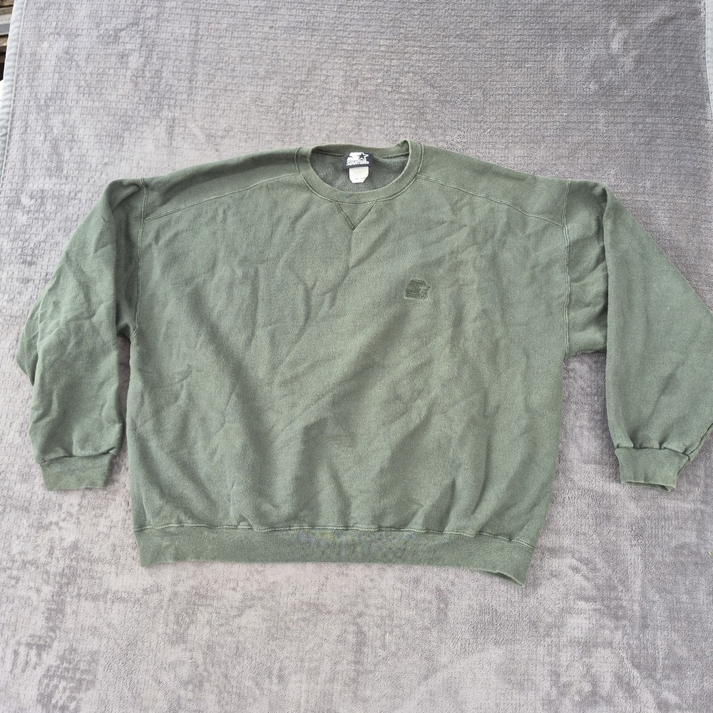 Vintage 90s Y2K Starter Logo Crewneck Sweatshirt Forest Green XL Extra Large